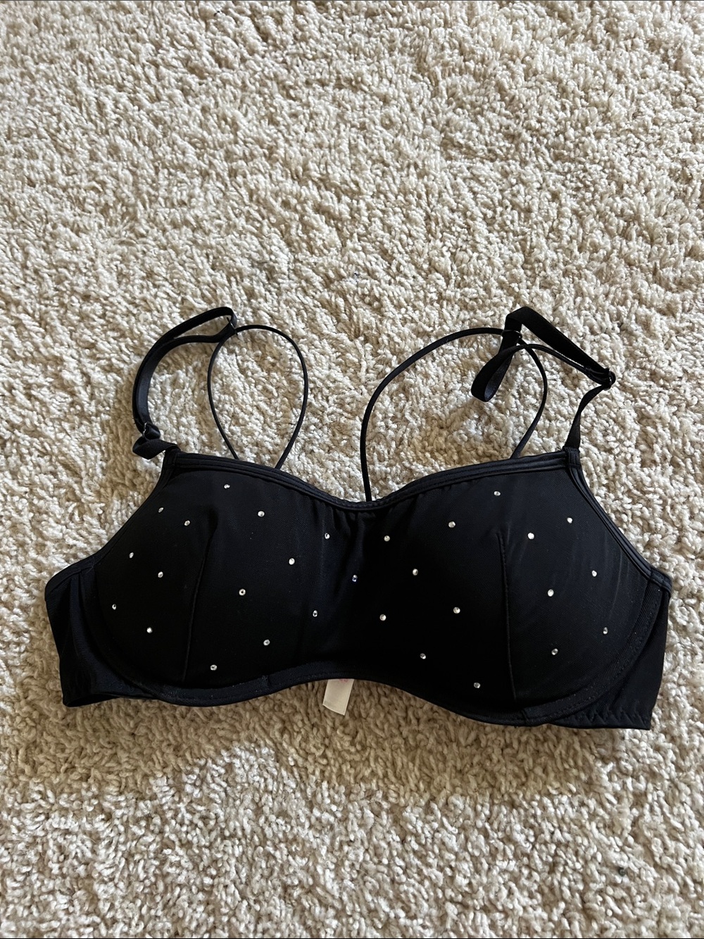 Victoria’s Secret Pink Black Rhinestone Underwire Bralette - New with tags!